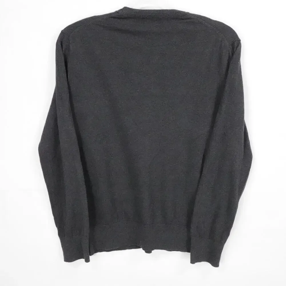 Banana Republic Sweater Men Large Gray Silk Cashmere Crewneck Luxury Knit Casual